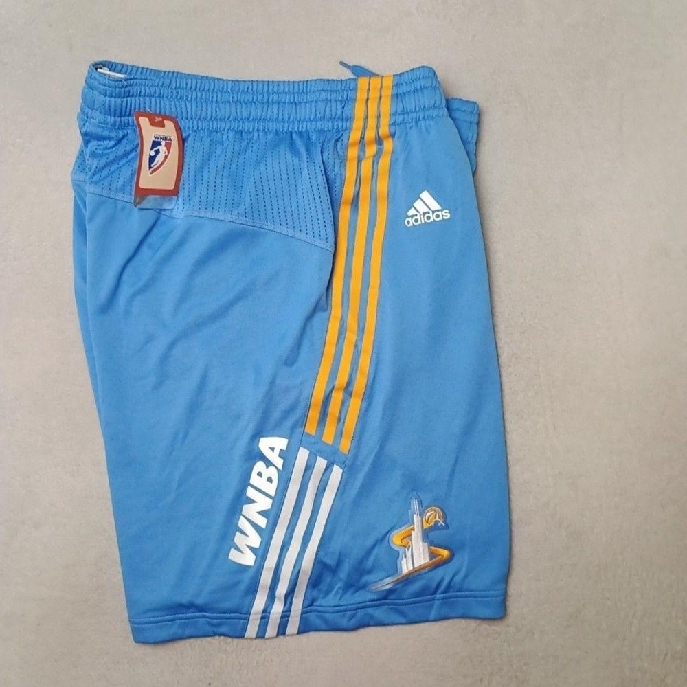 Adidas Chicago Sky Shorts Womens L Blue 9" WNBA Basketball ClimaCool Player